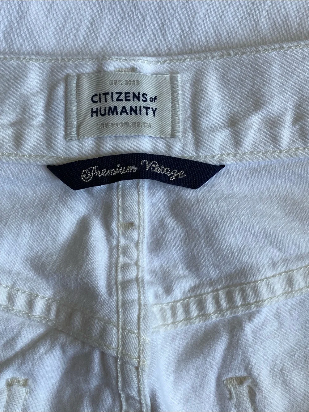 Citizens Of Humanity White Straight-Leg Jeans Size 29 Button Fly